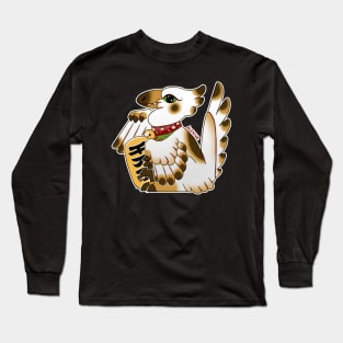 Maneki Neko in Gold & White Long Sleeve T-Shirt